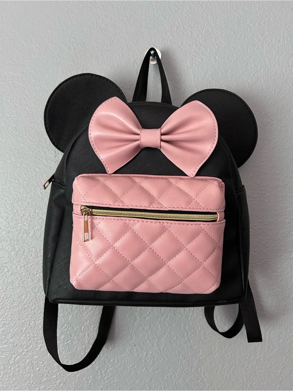Disney Minnie Mouse Bioworld Pink & Black Backpack Purse